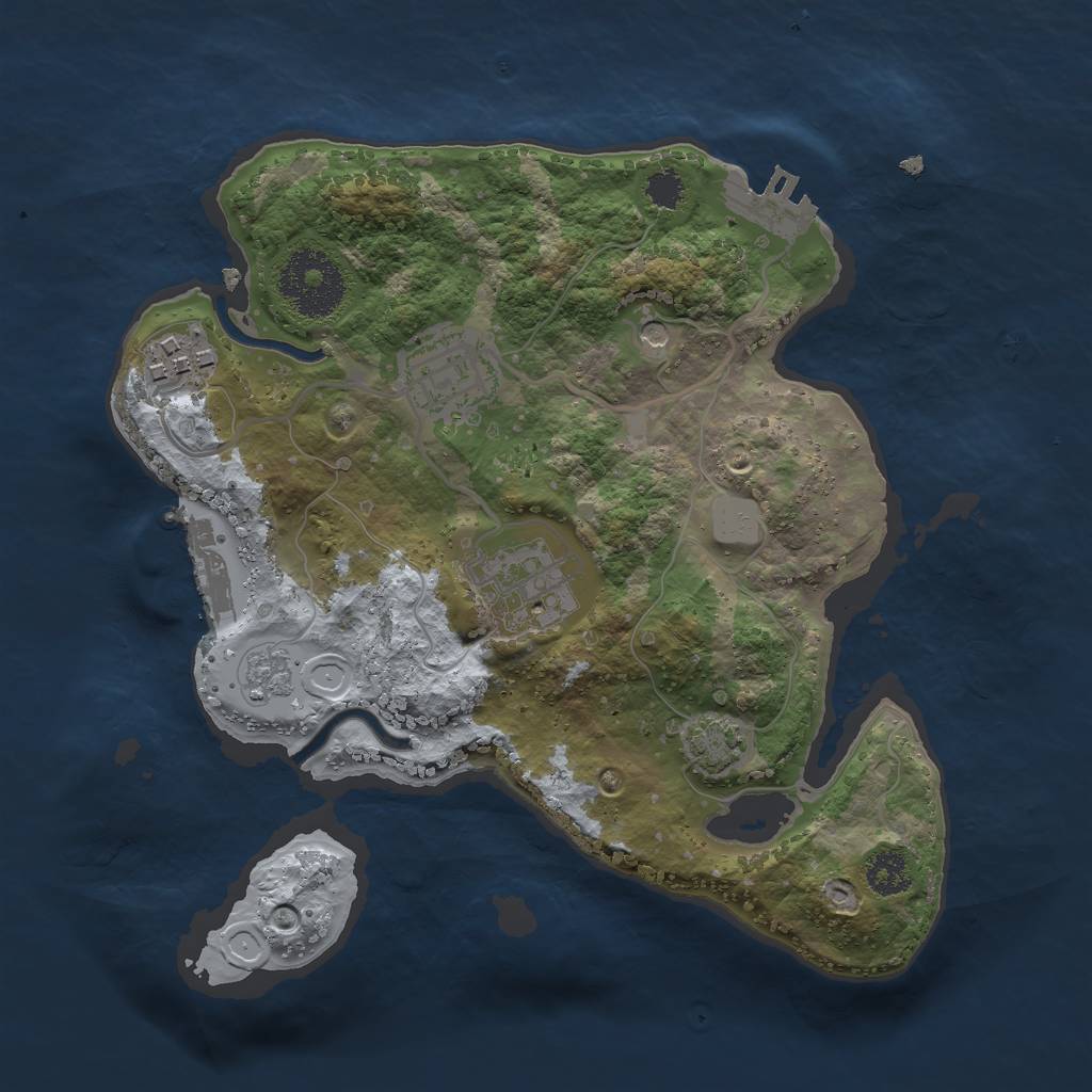 Rust Map: Procedural Map, Size: 2500, Seed: 73480211, 10 Monuments
