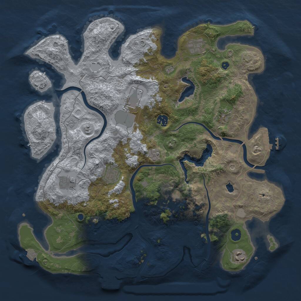 Rust Map: Procedural Map, Size: 4000, Seed: 1259418154, 15 Monuments