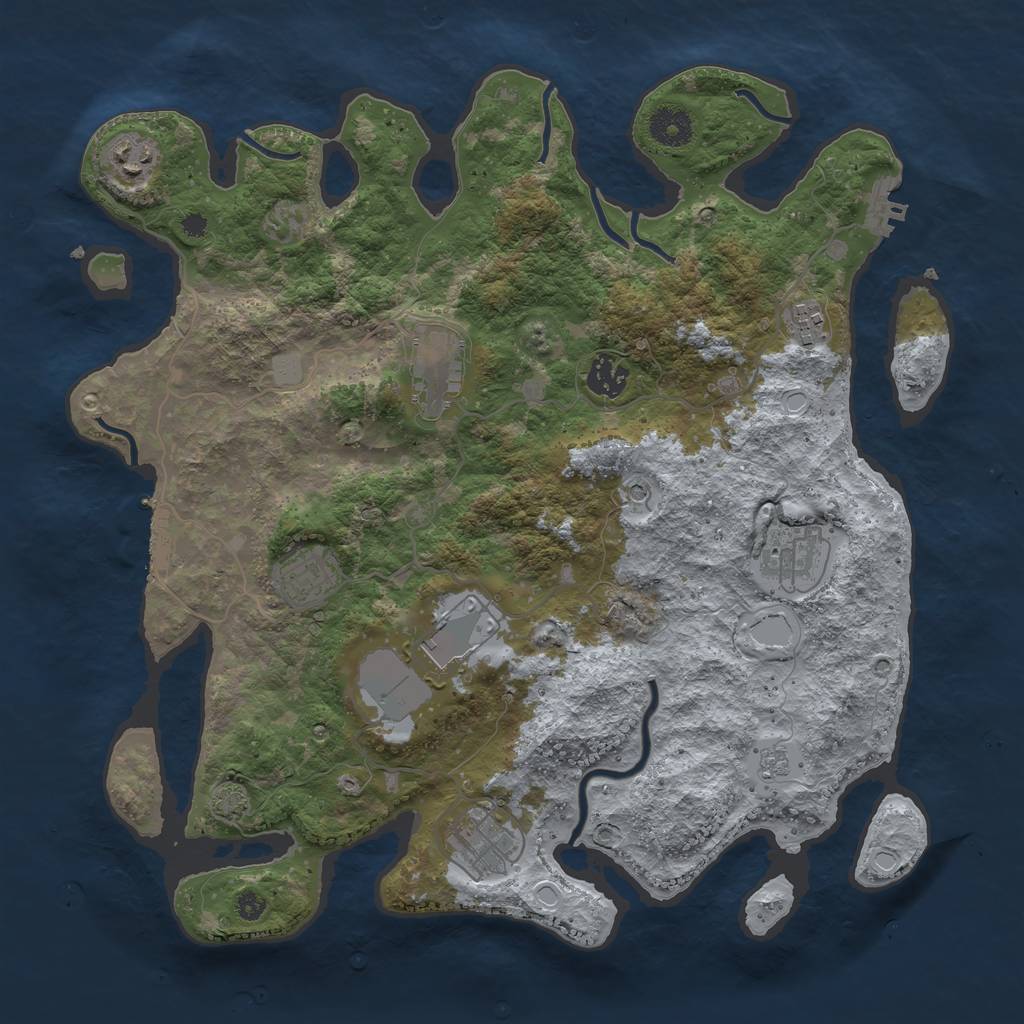 Rust Map: Procedural Map, Size: 3700, Seed: 5559718, 16 Monuments