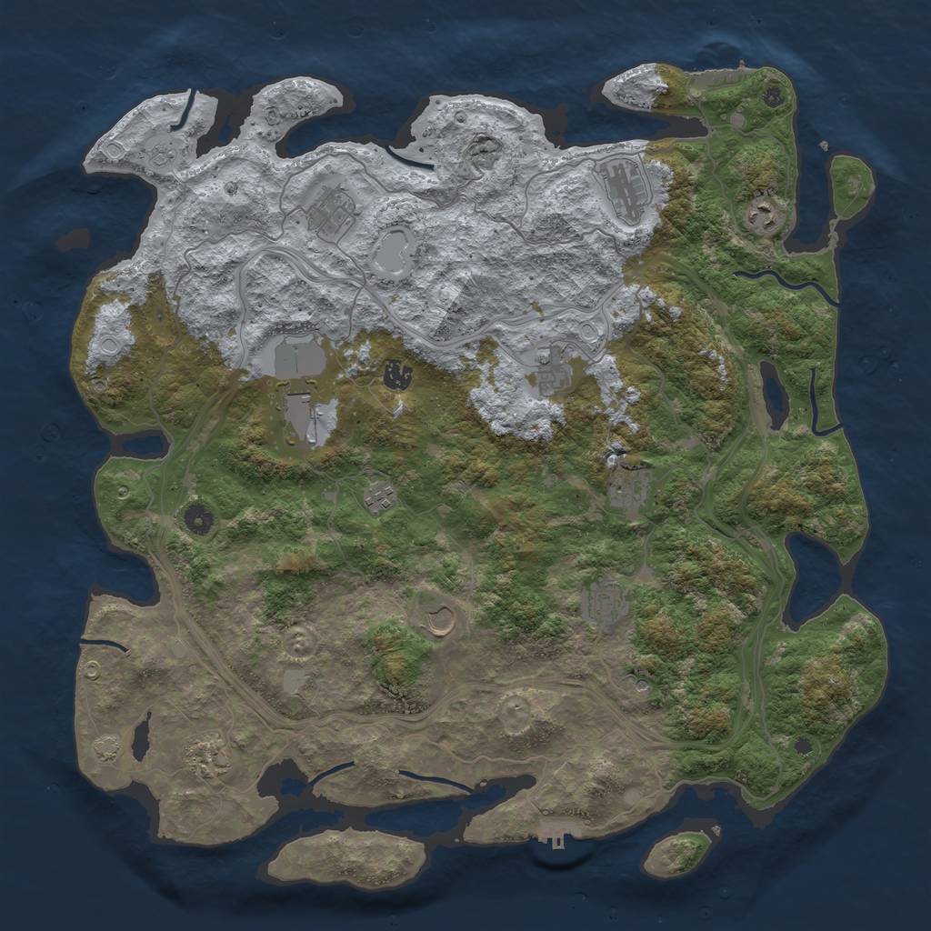Rust Map: Procedural Map, Size: 4700, Seed: 1626513730, 18 Monuments