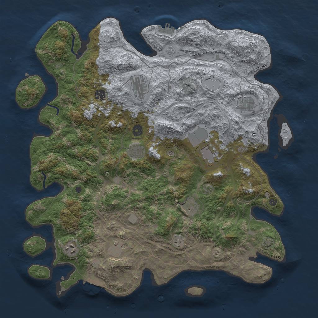 Rust Map: Procedural Map, Size: 4250, Seed: 1693936825, 16 Monuments