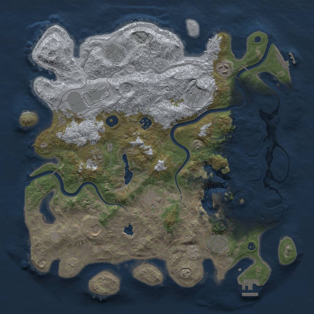 Rust Map: Procedural Map, Size: 4000, Seed: 1964414805, 16 Monuments