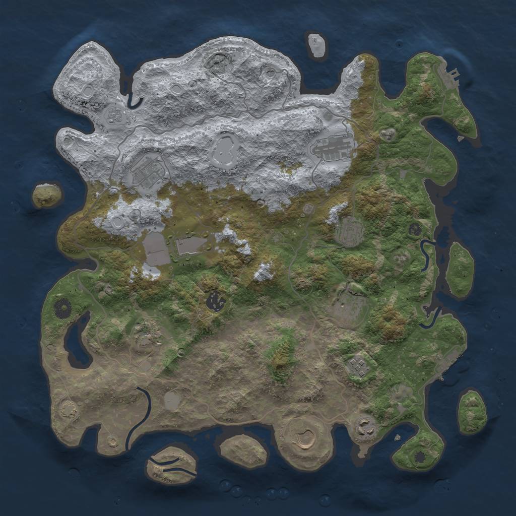 Rust Map: Procedural Map, Size: 4000, Seed: 1964414805, 17 Monuments