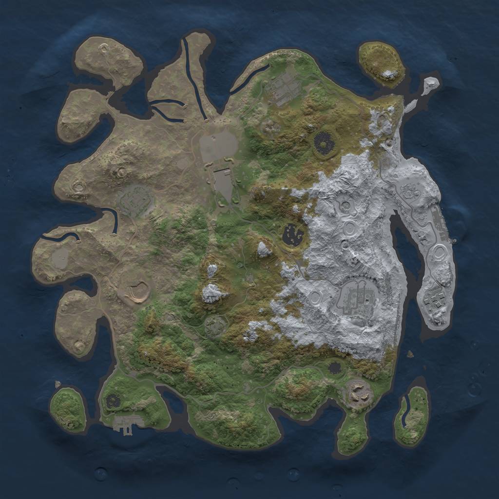 Rust Map: Procedural Map, Size: 3500, Seed: 35262620, 15 Monuments
