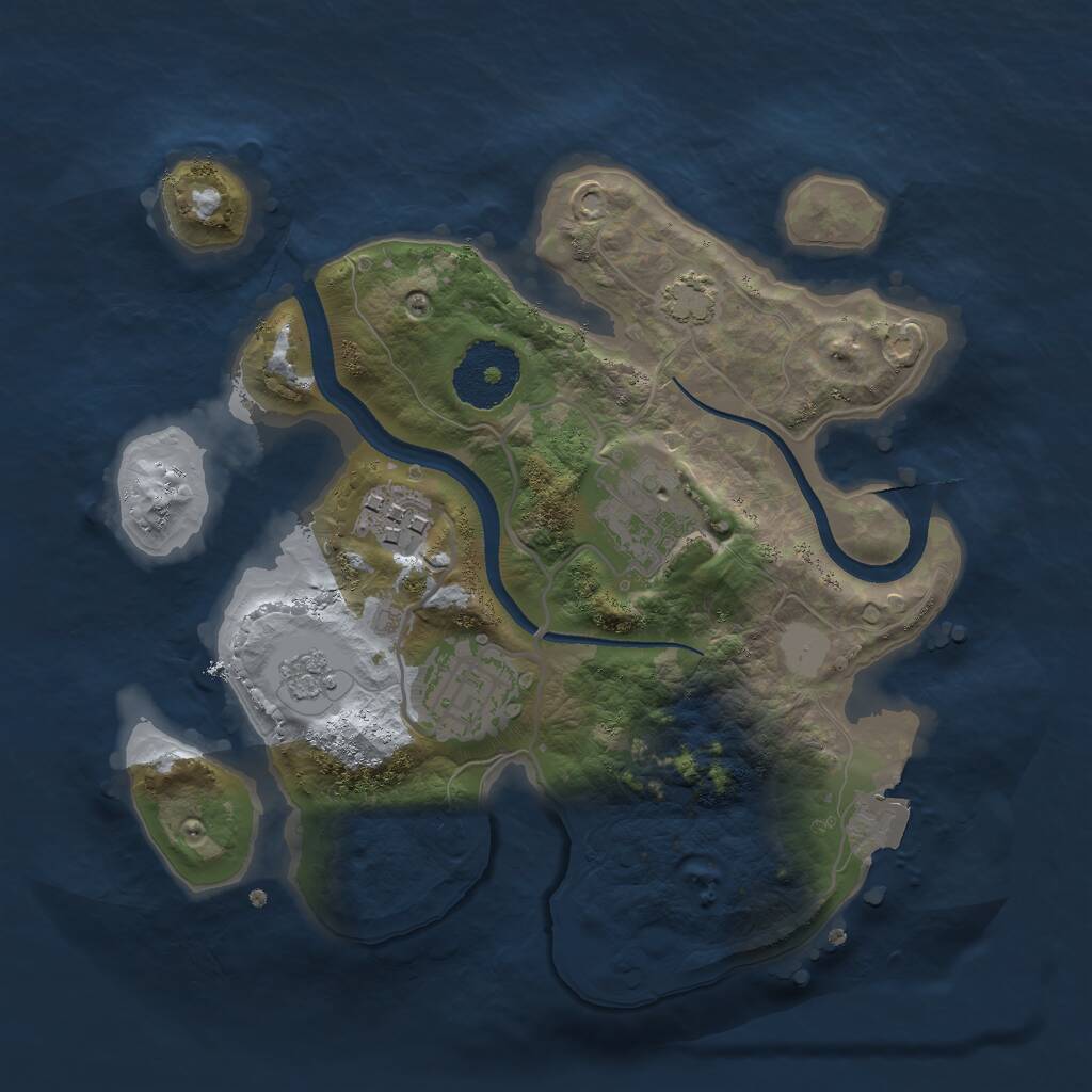 Rust Map: Procedural Map, Size: 2500, Seed: 1872733944, 6 Monuments
