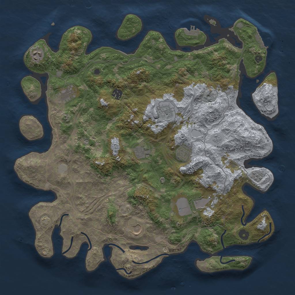 Rust Map: Procedural Map, Size: 4250, Seed: 1561757743, 16 Monuments