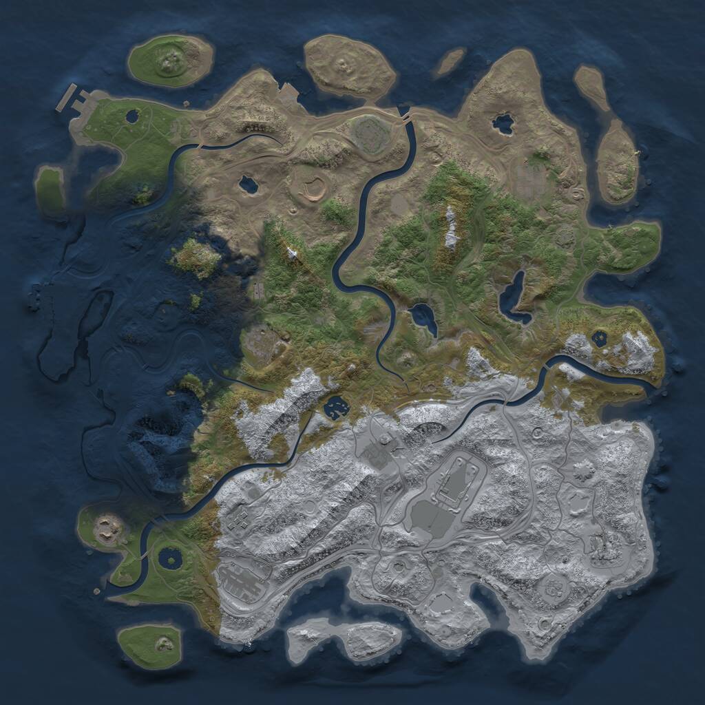 Rust Map: Procedural Map, Size: 4500, Seed: 512724149, 17 Monuments