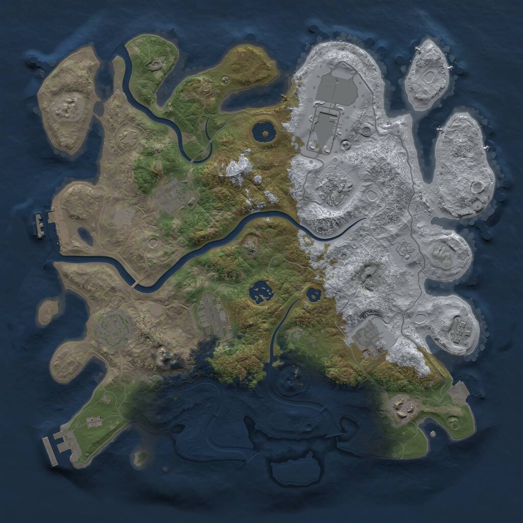 Rust Map: Procedural Map, Size: 3500, Seed: 56051335, 15 Monuments