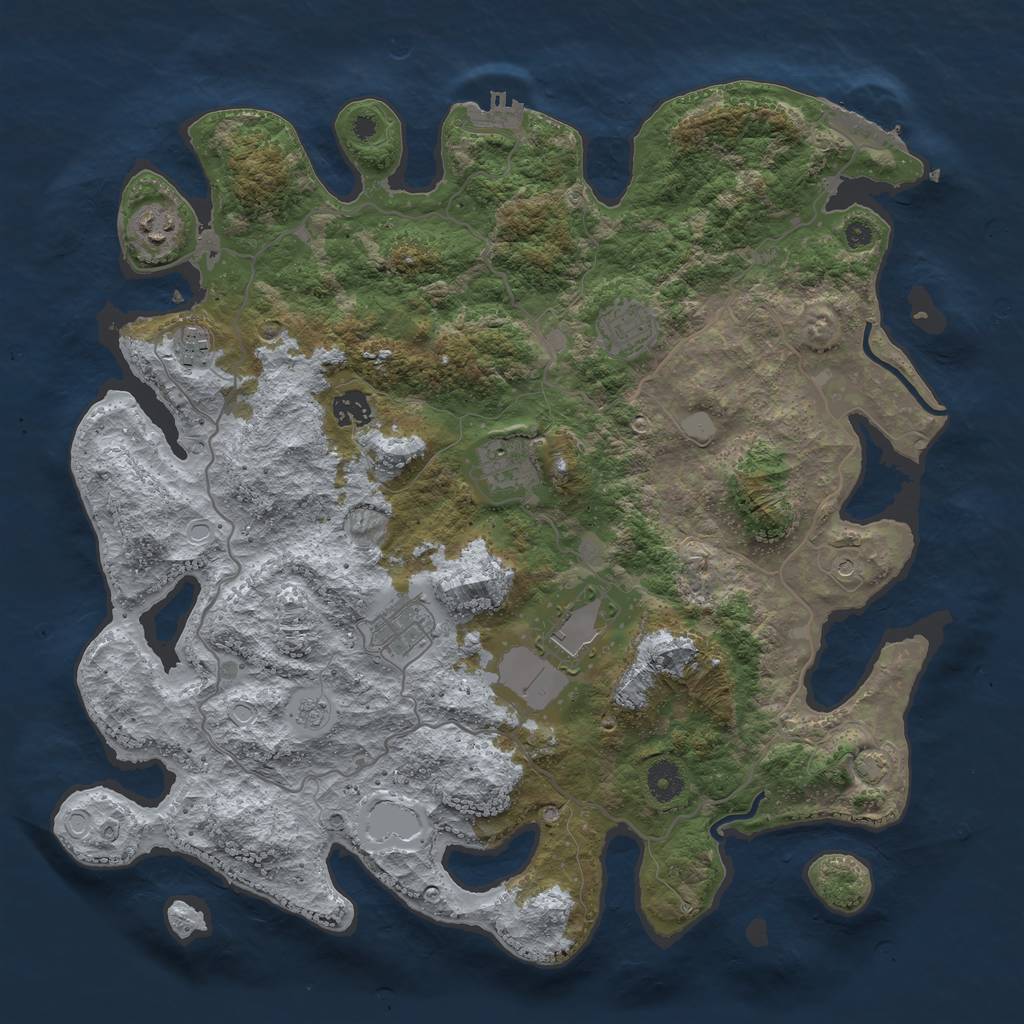 Rust Map: Procedural Map, Size: 4000, Seed: 2153563, 14 Monuments