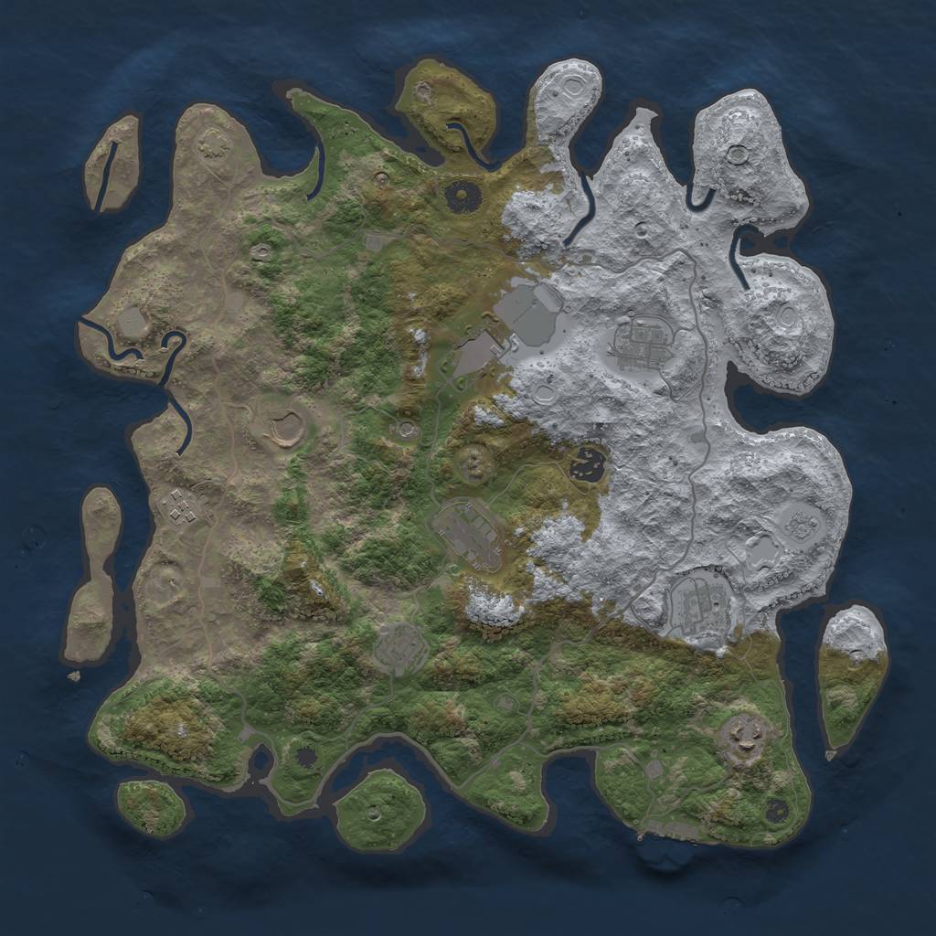 Rust Map: Procedural Map, Size: 4000, Seed: 4193080, 15 Monuments
