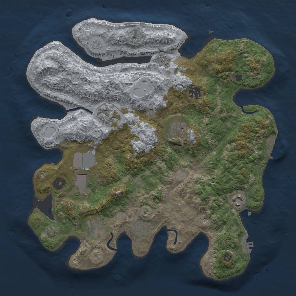 Rust Map: Procedural Map, Size: 3500, Seed: 87581590, 15 Monuments