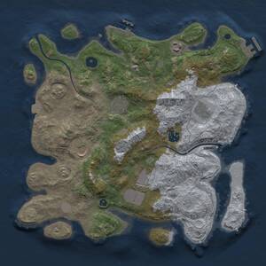 Thumbnail Rust Map: Procedural Map, Size: 3500, Seed: 764156057, 13 Monuments