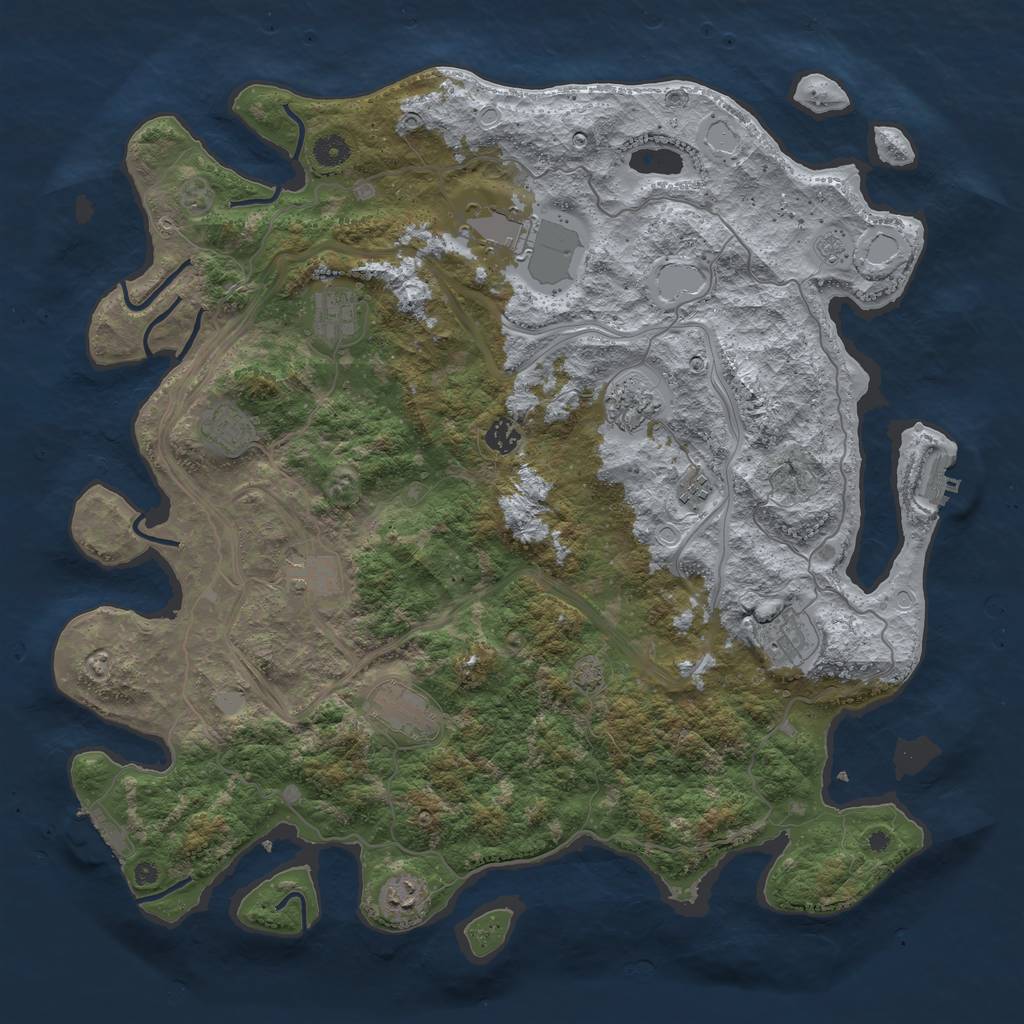 Rust Map: Procedural Map, Size: 4500, Seed: 14190, 16 Monuments