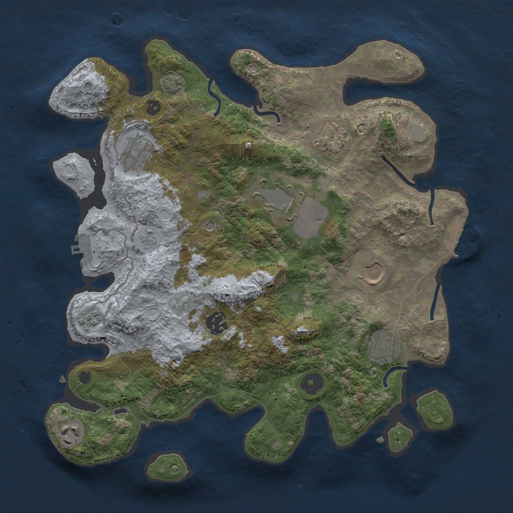 Rust Map: Procedural Map, Size: 3500, Seed: 79706009, 15 Monuments