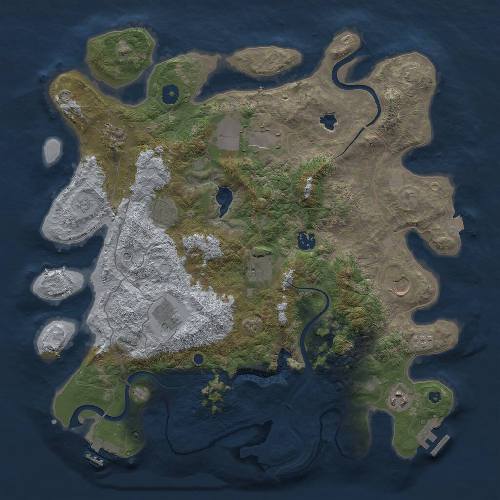 Rust Map: Procedural Map, Size: 4000, Seed: 395076443, 15 Monuments