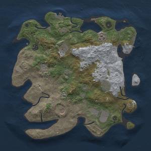 Thumbnail Rust Map: Procedural Map, Size: 3500, Seed: 1441605687, 14 Monuments