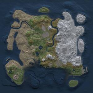 Thumbnail Rust Map: Procedural Map, Size: 3500, Seed: 441470259, 13 Monuments