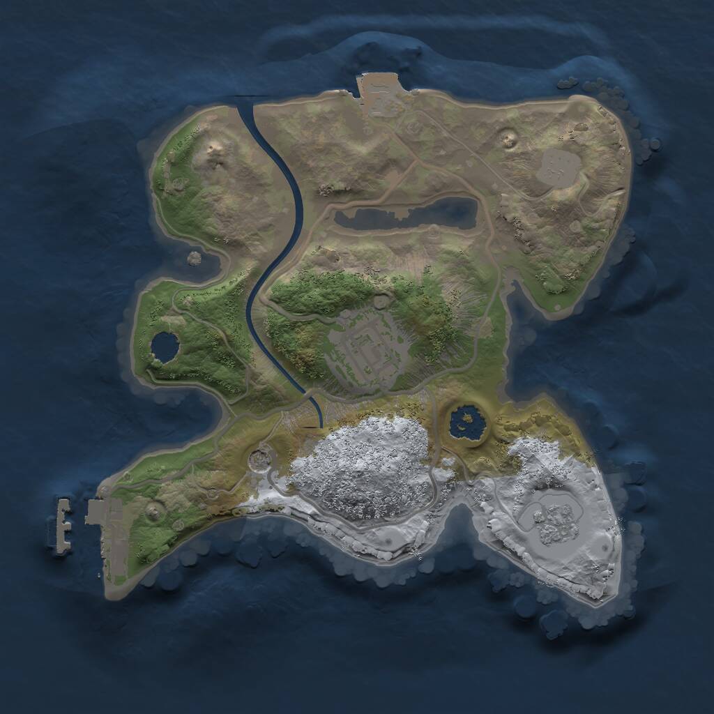 Rust Map: Procedural Map, Size: 2000, Seed: 9782471, 5 Monuments