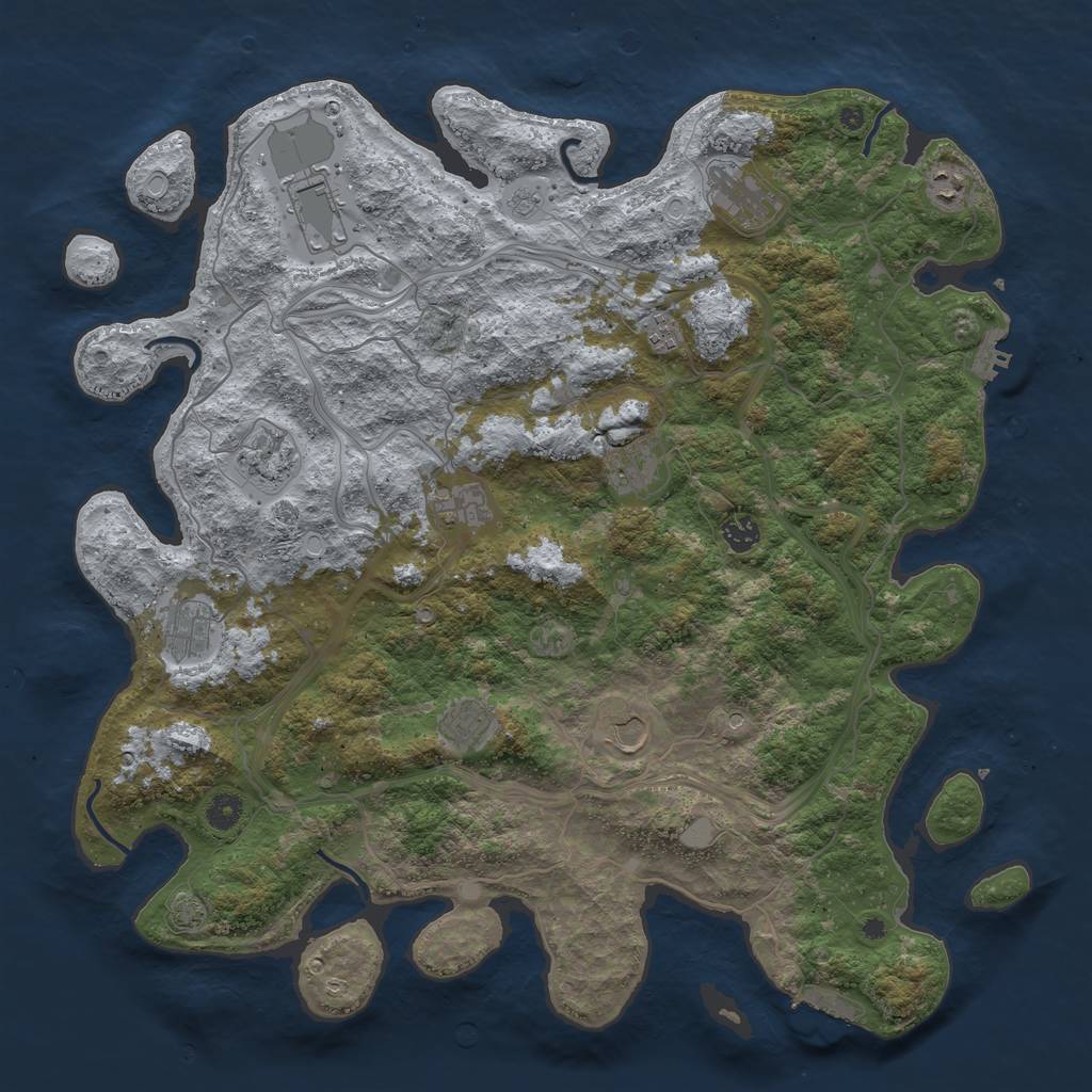 Rust Map: Procedural Map, Size: 4500, Seed: 10179615, 18 Monuments