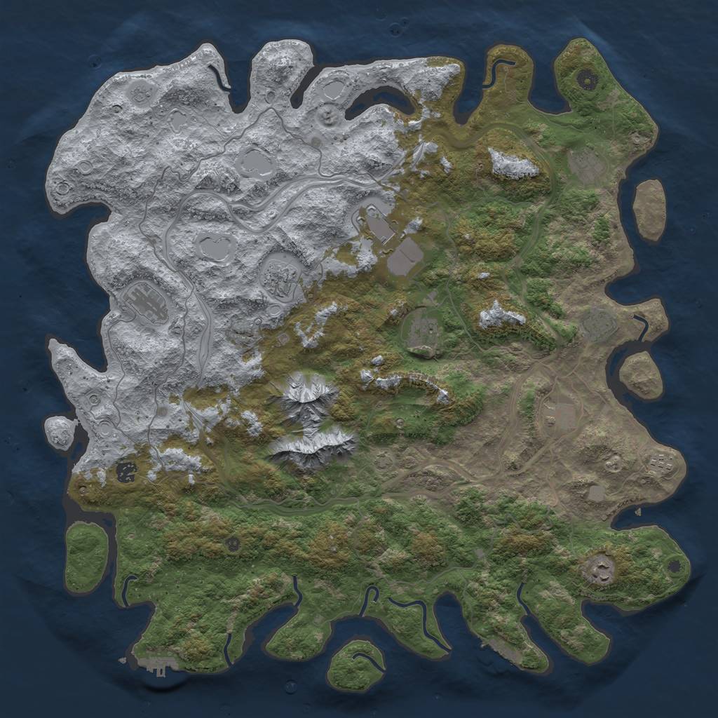 Rust Map: Procedural Map, Size: 5000, Seed: 17894604, 17 Monuments