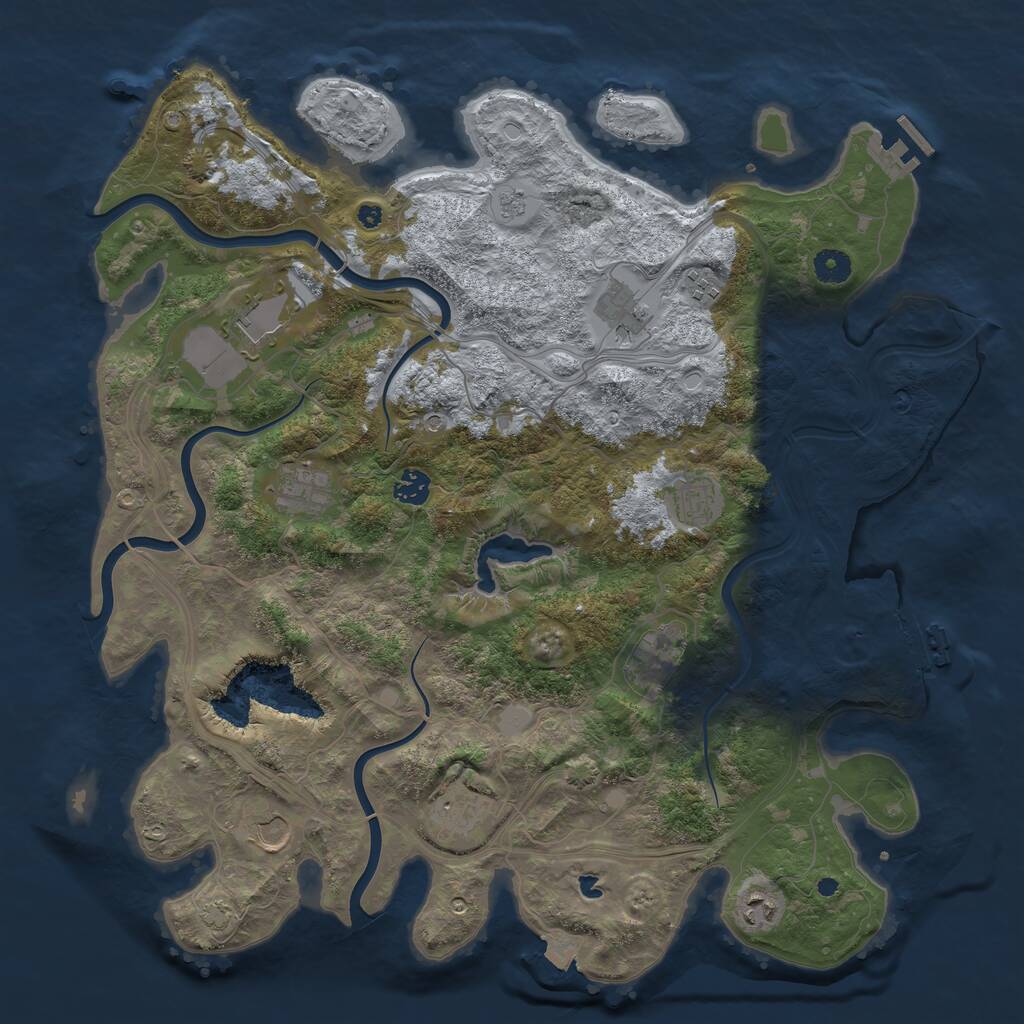 Rust Map: Procedural Map, Size: 4250, Seed: 127645480, 16 Monuments