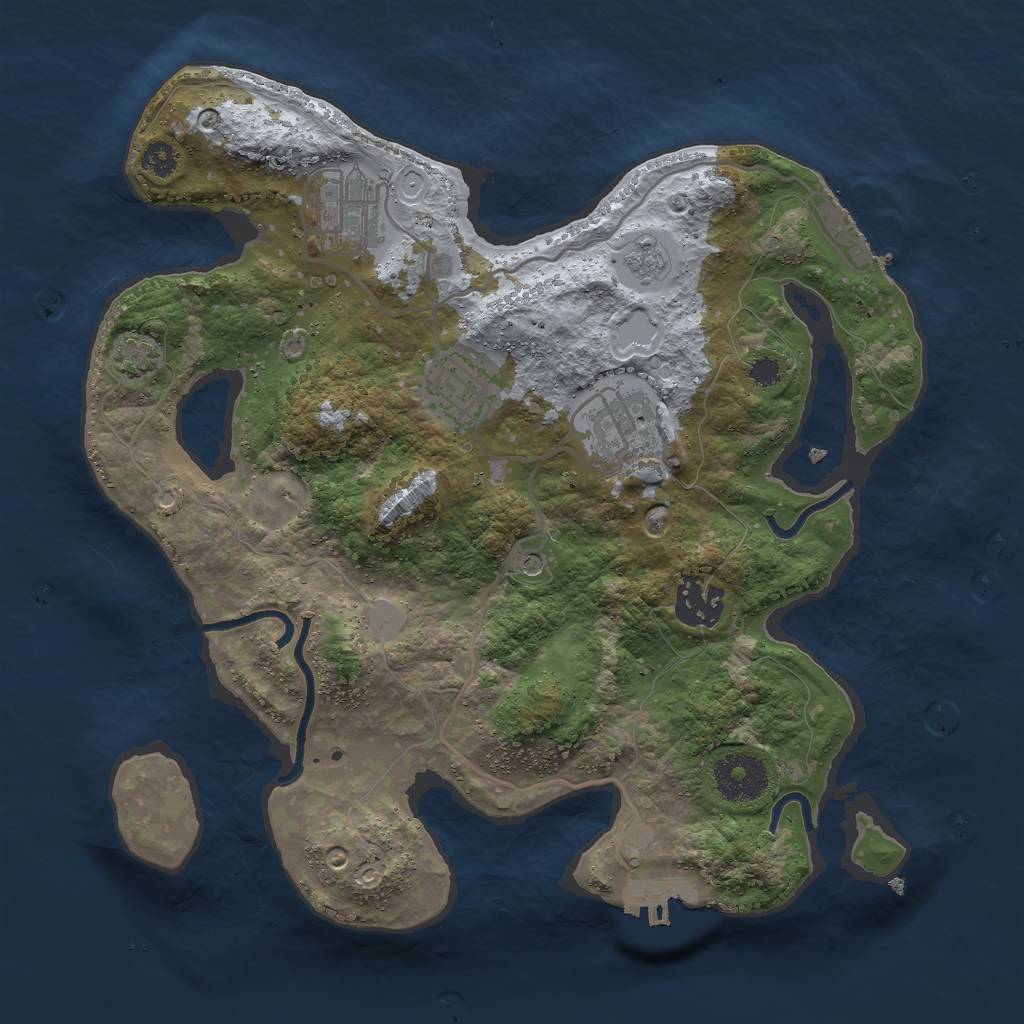 Rust Map: Procedural Map, Size: 3000, Seed: 17069, 11 Monuments