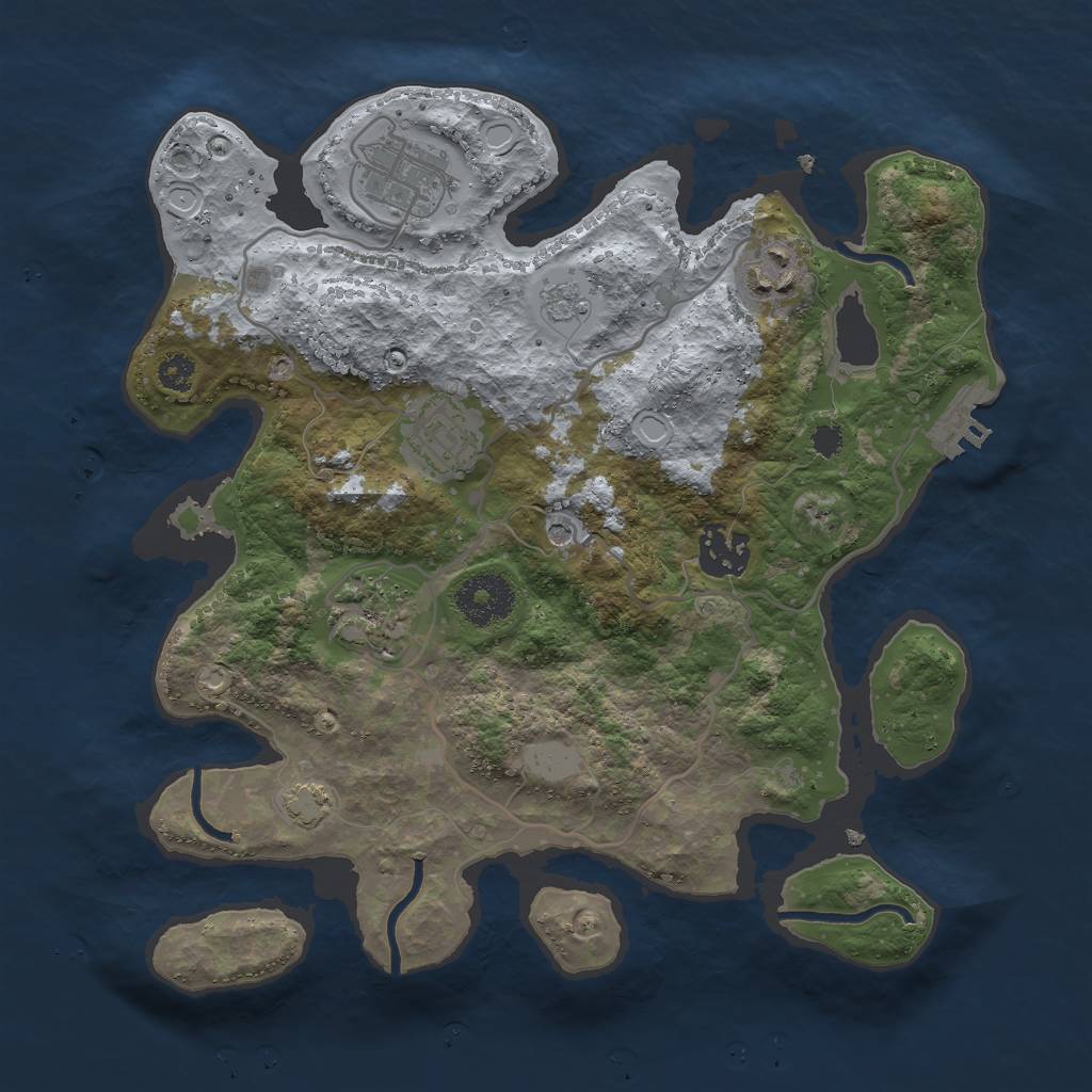 Rust Map: Procedural Map, Size: 3000, Seed: 5042637, 11 Monuments