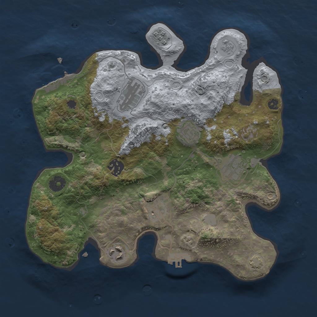 Rust Map: Procedural Map, Size: 3000, Seed: 943393147, 14 Monuments