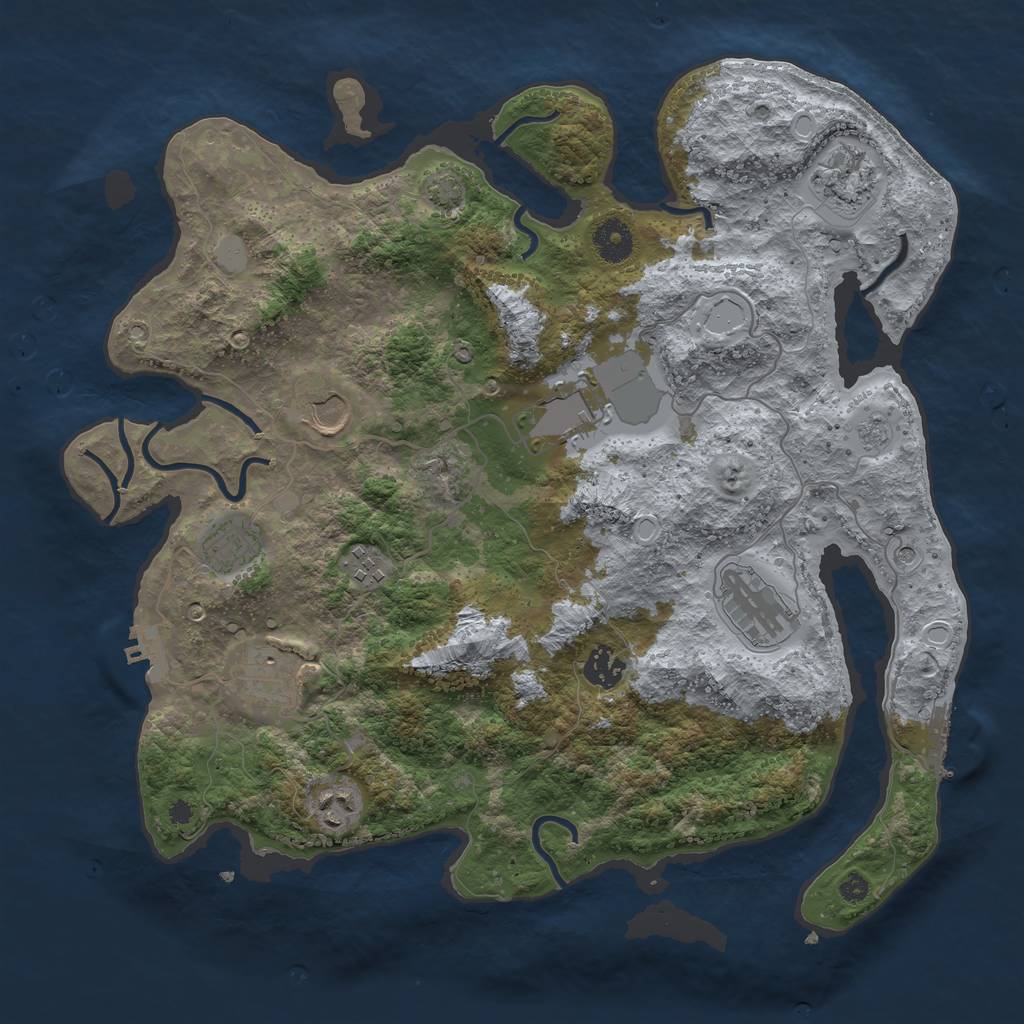 Rust Map: Procedural Map, Size: 3750, Seed: 1471689472, 16 Monuments