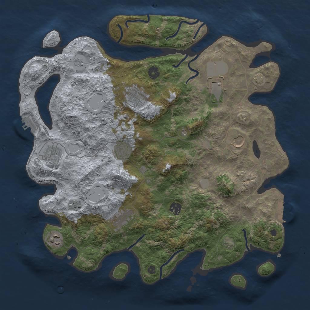 Rust Map: Procedural Map, Size: 3850, Seed: 22903, 17 Monuments