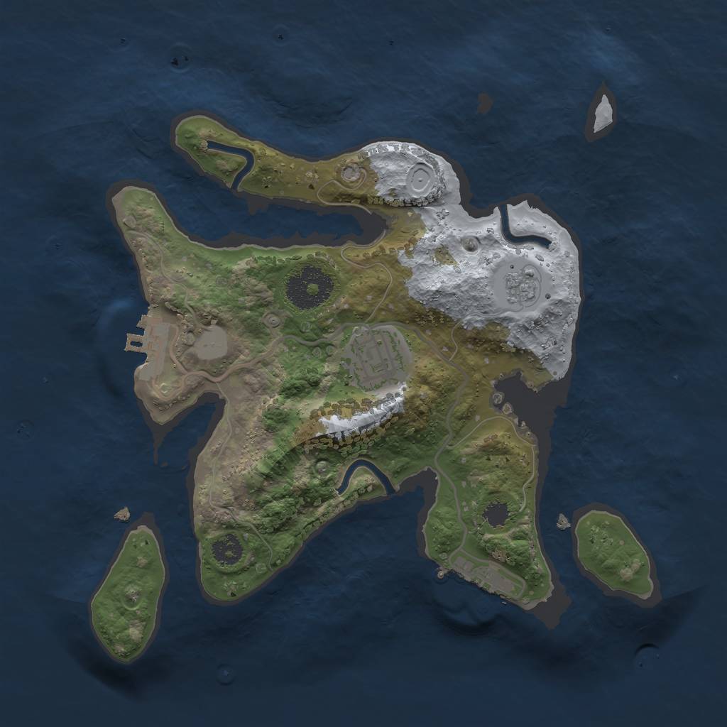 Rust Map: Procedural Map, Size: 2500, Seed: 1211, 7 Monuments