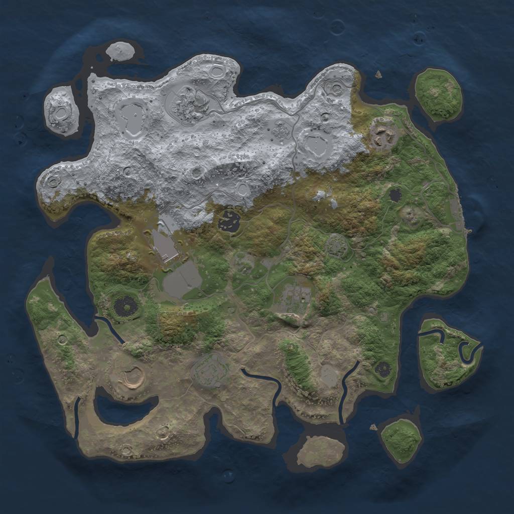 Rust Map: Procedural Map, Size: 3500, Seed: 14003465, 13 Monuments