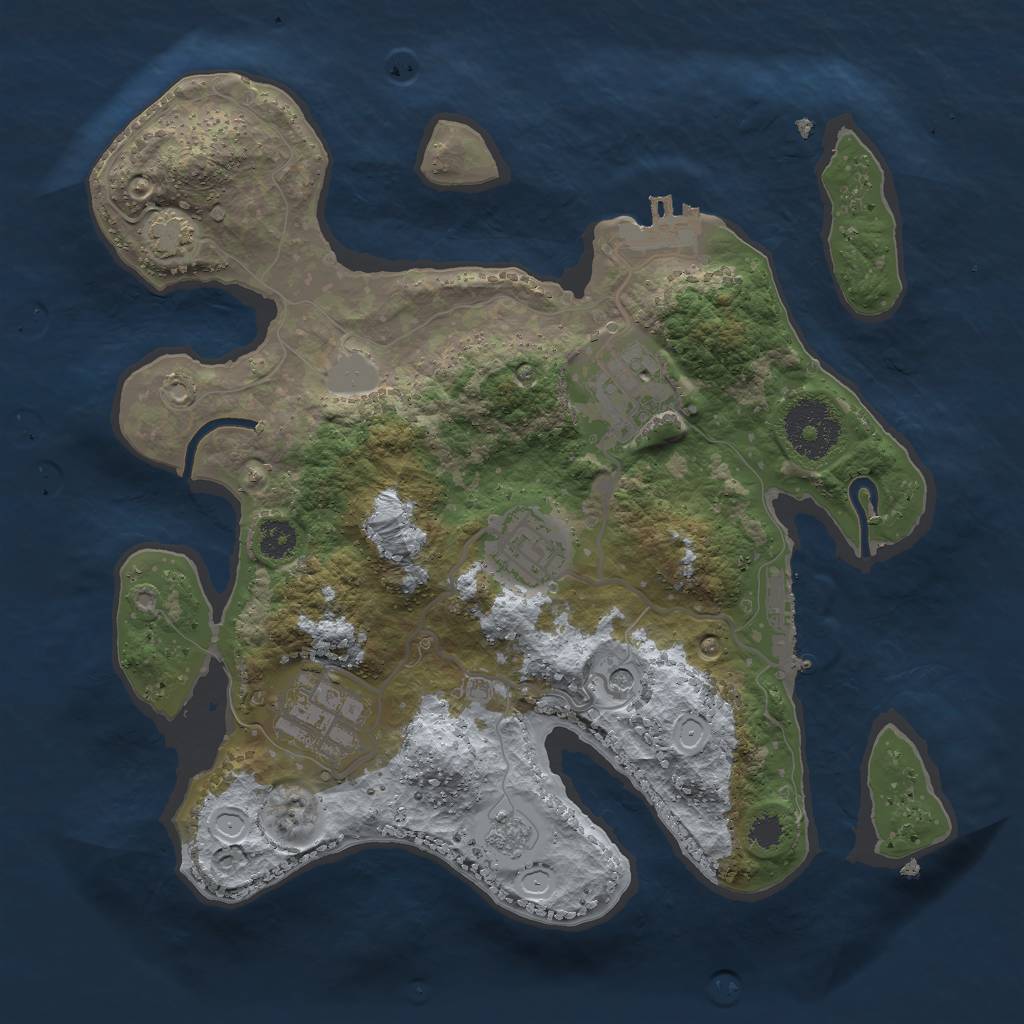 Rust Map: Procedural Map, Size: 2750, Seed: 17434, 11 Monuments