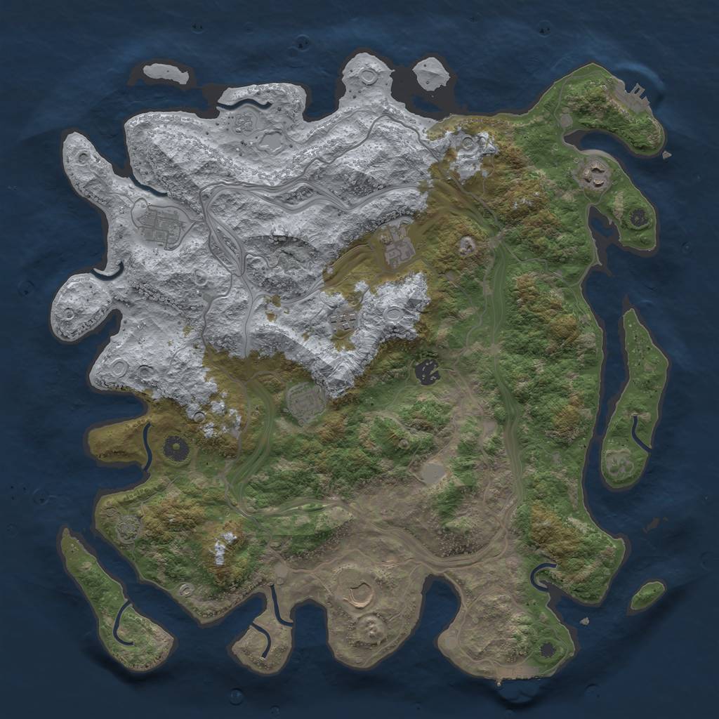 Rust Map: Procedural Map, Size: 4250, Seed: 31326, 14 Monuments