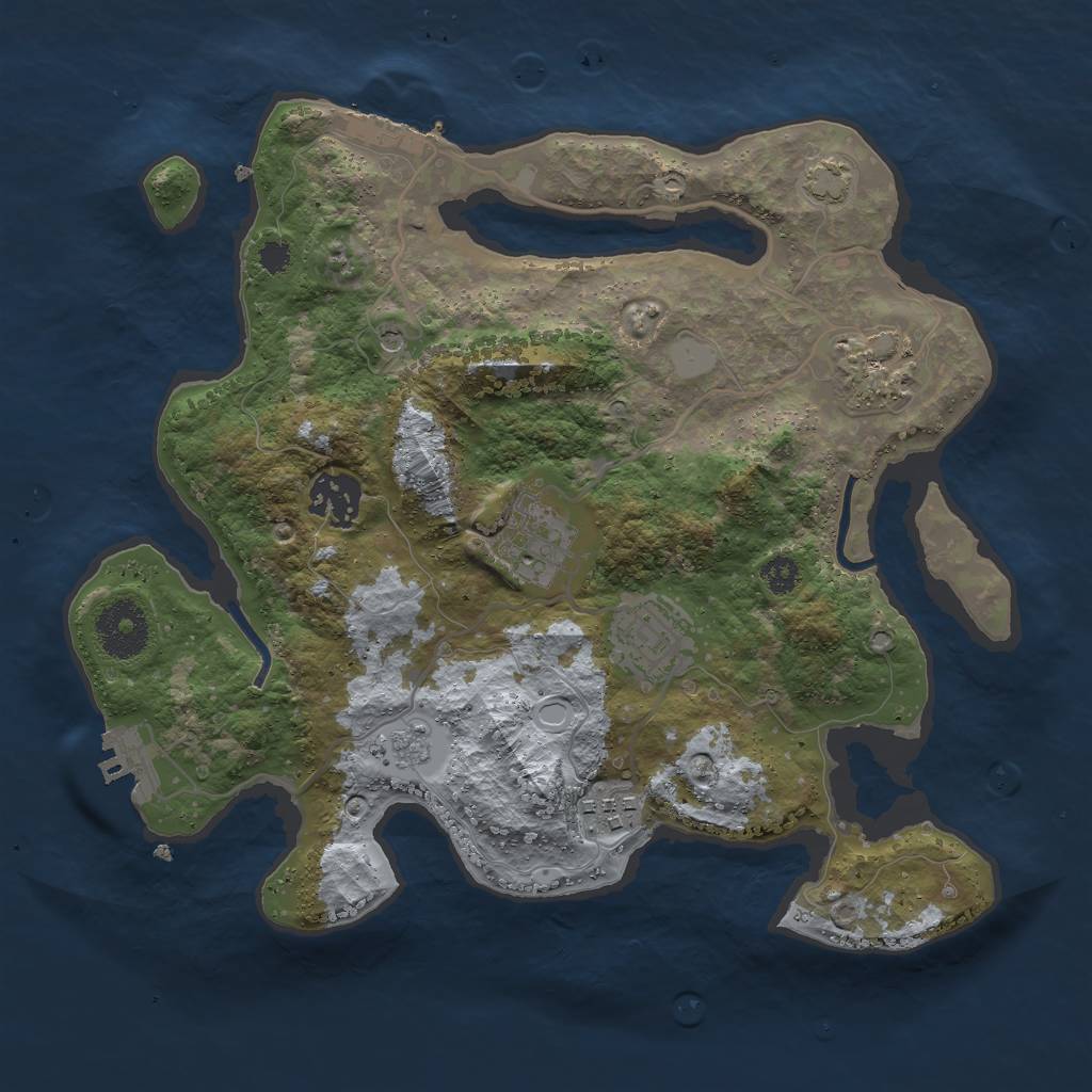 Rust Map: Procedural Map, Size: 3000, Seed: 1406120633, 12 Monuments