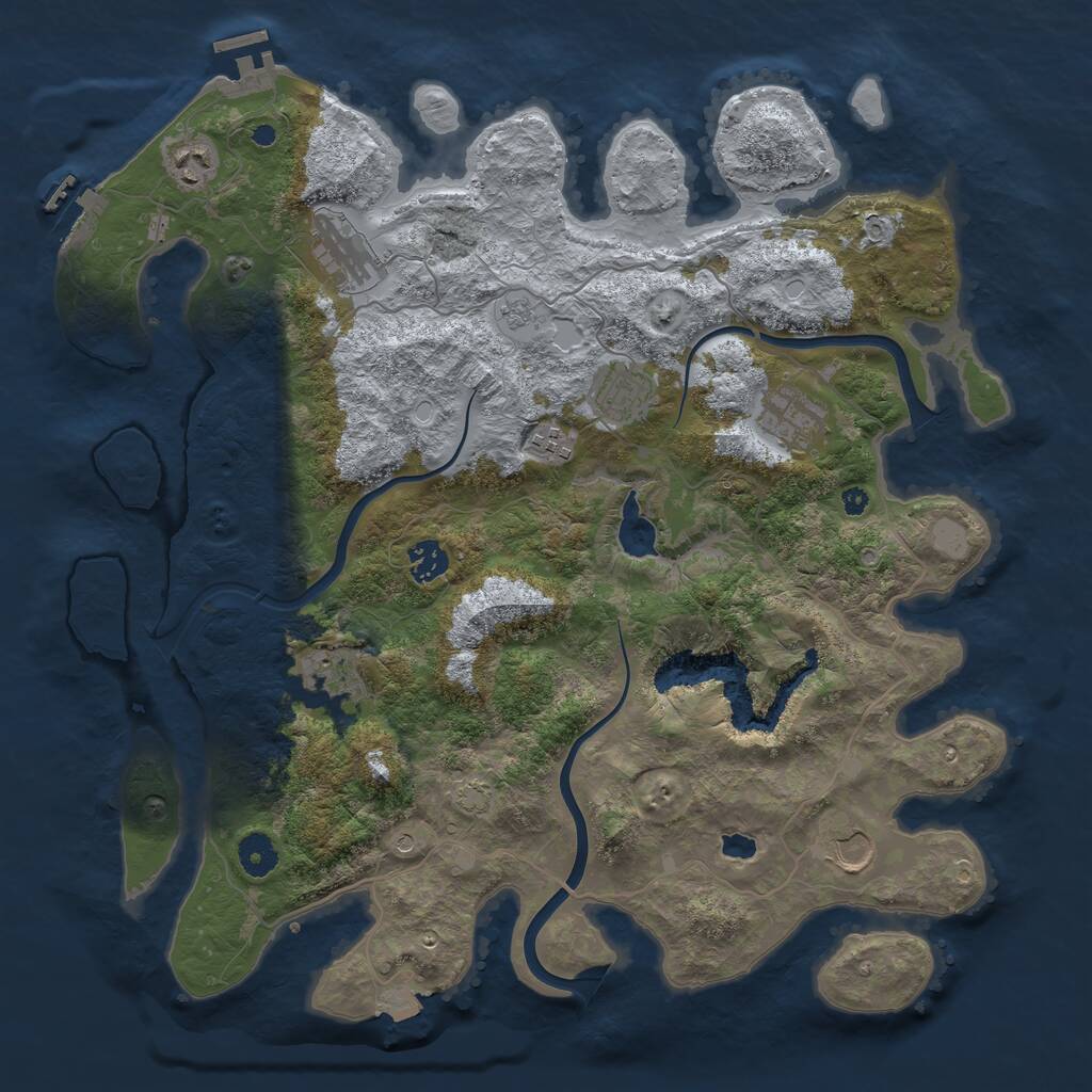 Rust Map: Procedural Map, Size: 4000, Seed: 126014054, 14 Monuments