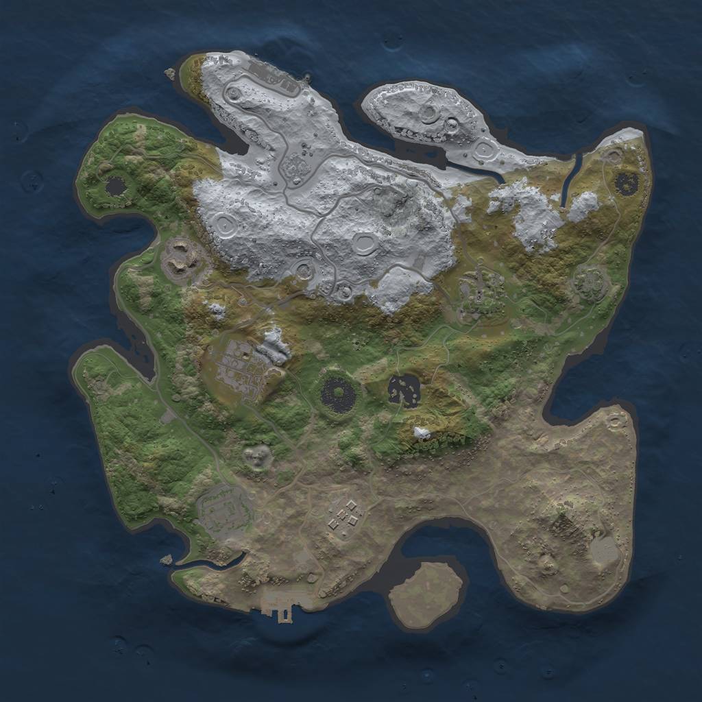 Rust Map: Procedural Map, Size: 3000, Seed: 529108666, 14 Monuments