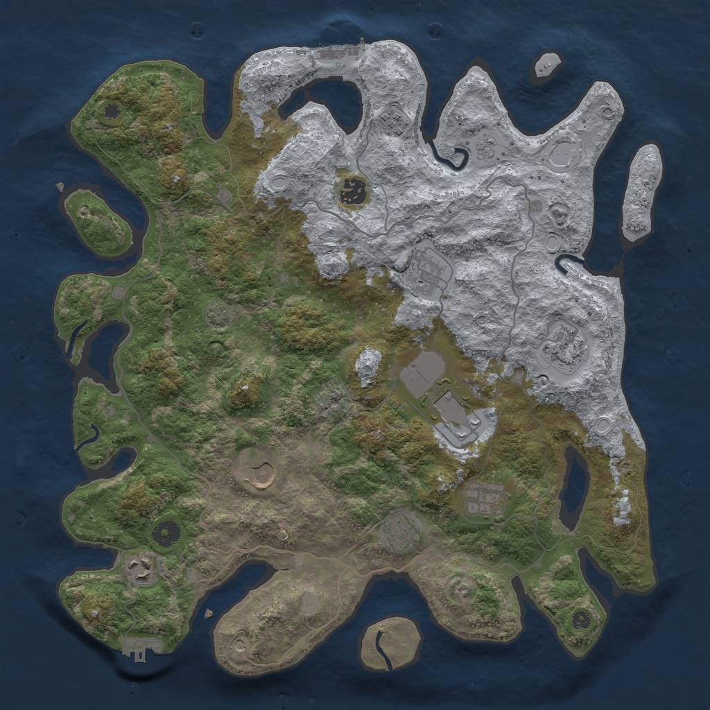Rust Map: Procedural Map, Size: 4000, Seed: 9792097, 16 Monuments