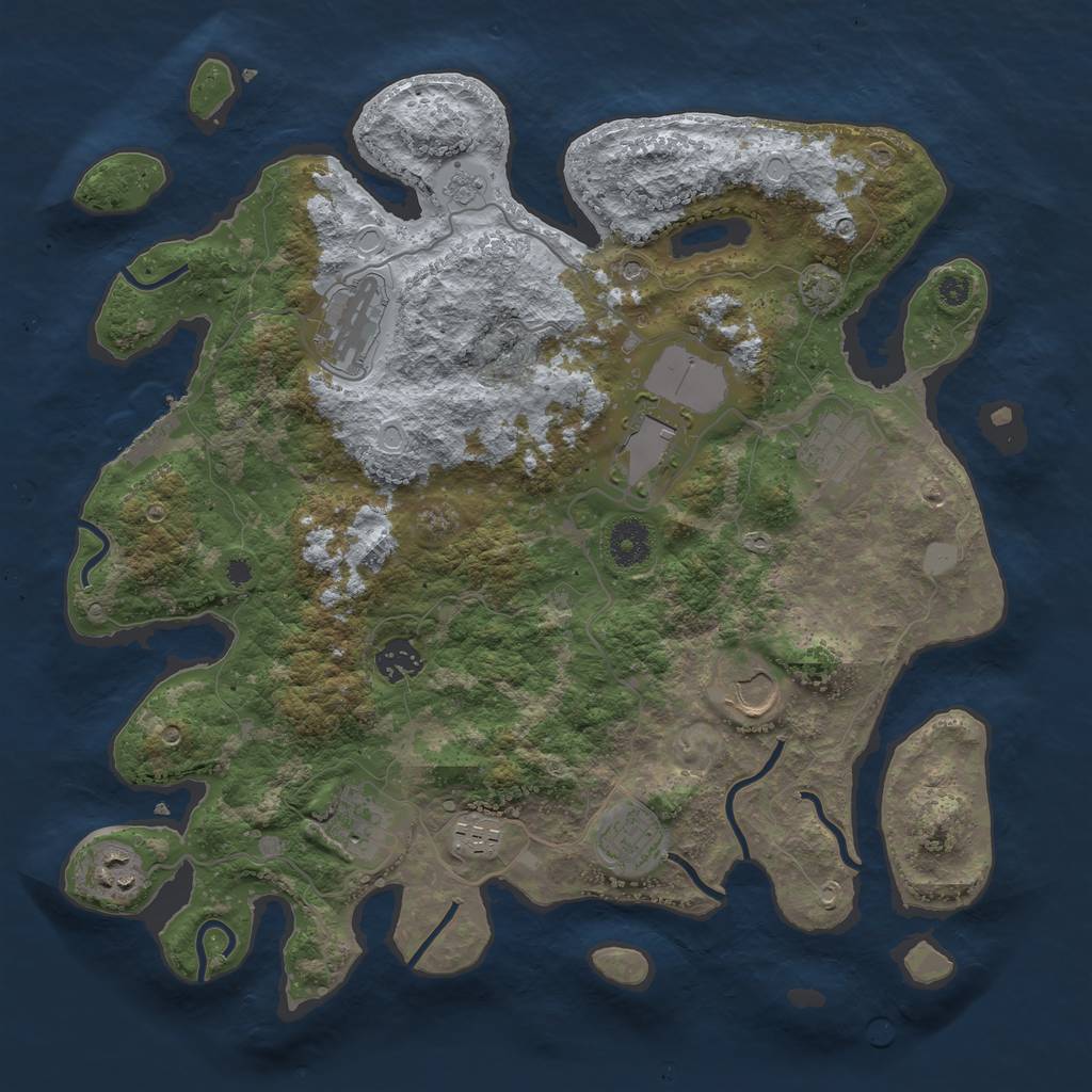 Rust Map: Procedural Map, Size: 3700, Seed: 418407105, 15 Monuments