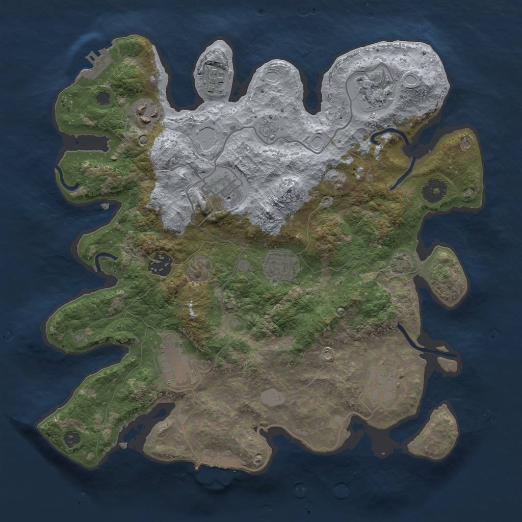 Rust Map: Procedural Map, Size: 3300, Seed: 456840469, 15 Monuments