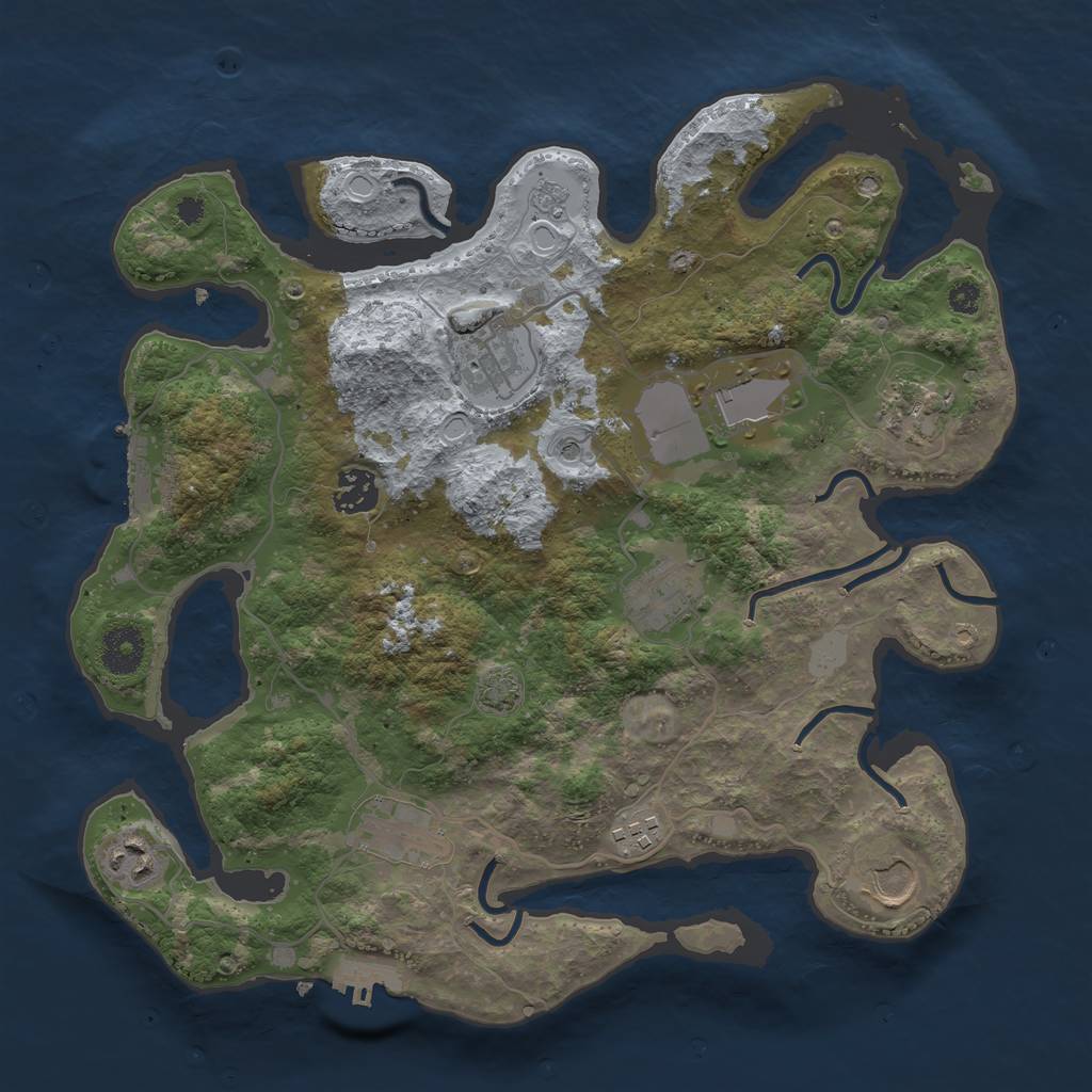 Rust Map: Procedural Map, Size: 3500, Seed: 22232, 16 Monuments