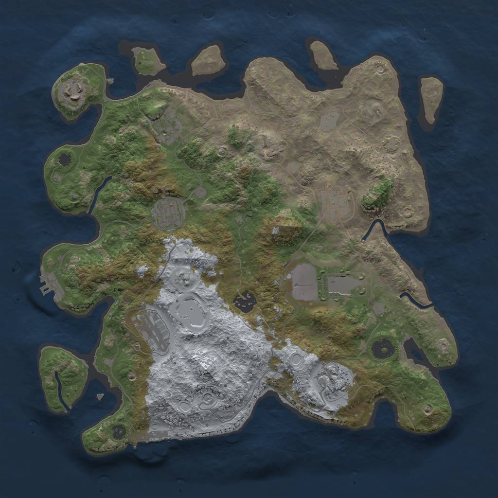 Rust Map: Procedural Map, Size: 3500, Seed: 815583815, 14 Monuments