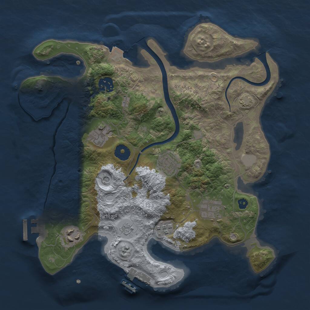 Rust Map: Procedural Map, Size: 3000, Seed: 762002380, 12 Monuments