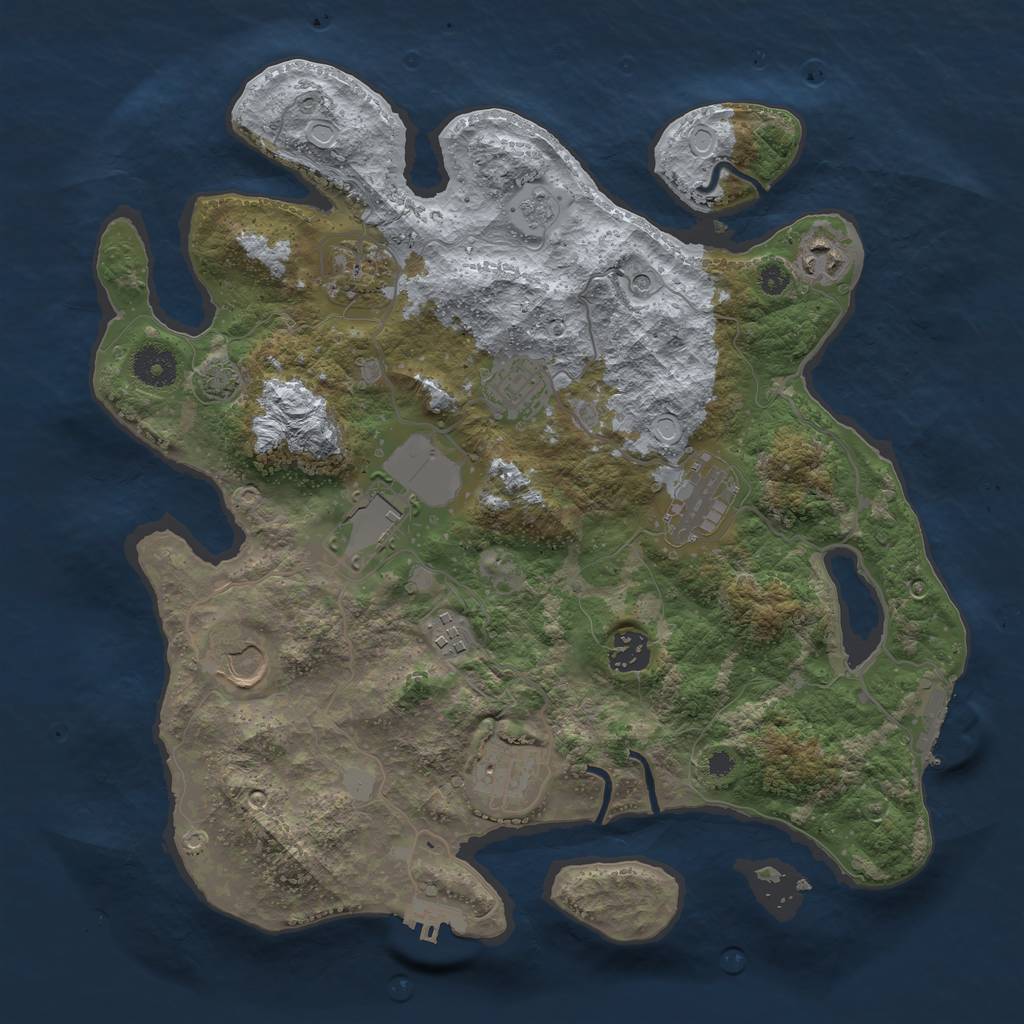 Rust Map: Procedural Map, Size: 3600, Seed: 182771755, 16 Monuments