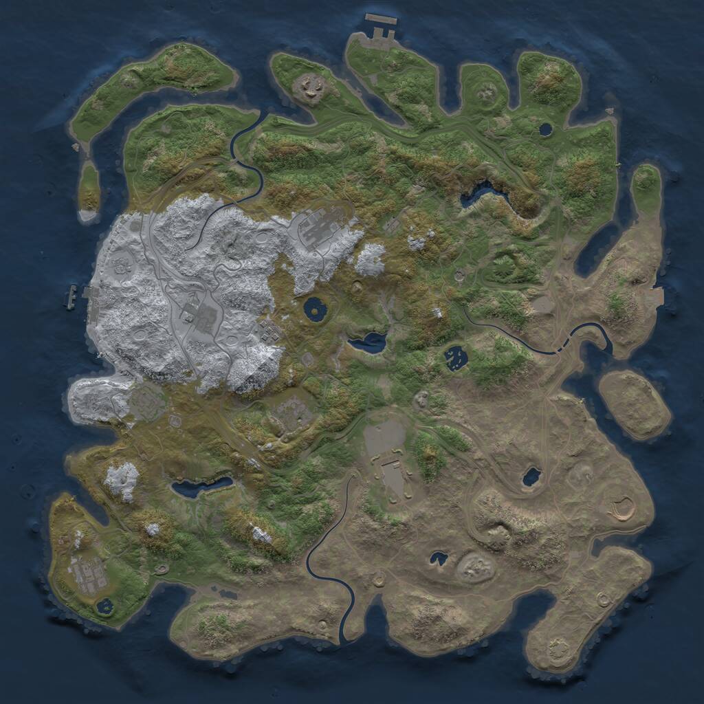 Rust Map: Procedural Map, Size: 4500, Seed: 566735380, 16 Monuments