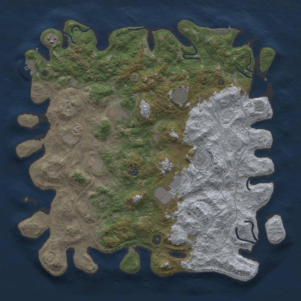 Rust Map: Procedural Map, Size: 4500, Seed: 286646463, 16 Monuments