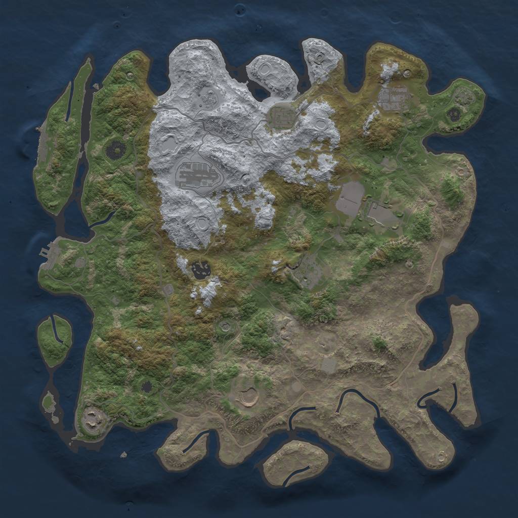 Rust Map: Procedural Map, Size: 4000, Seed: 2143572818, 15 Monuments