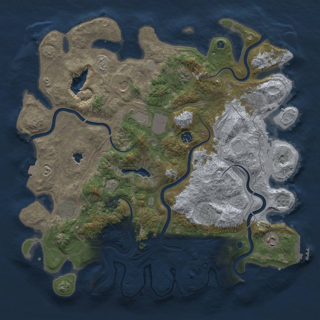 Rust Map: Procedural Map, Size: 4250, Seed: 1788791273, 14 Monuments