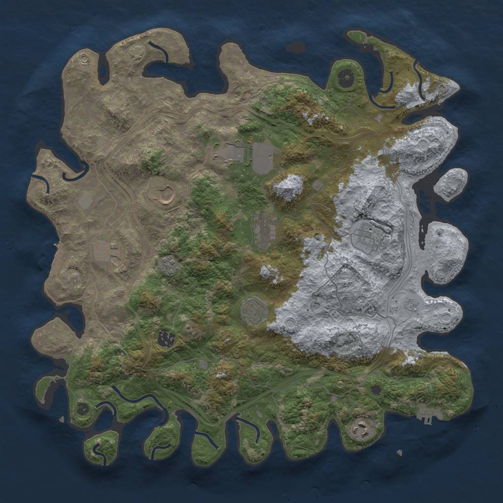 Rust Map: Procedural Map, Size: 4250, Seed: 1788791273, 16 Monuments