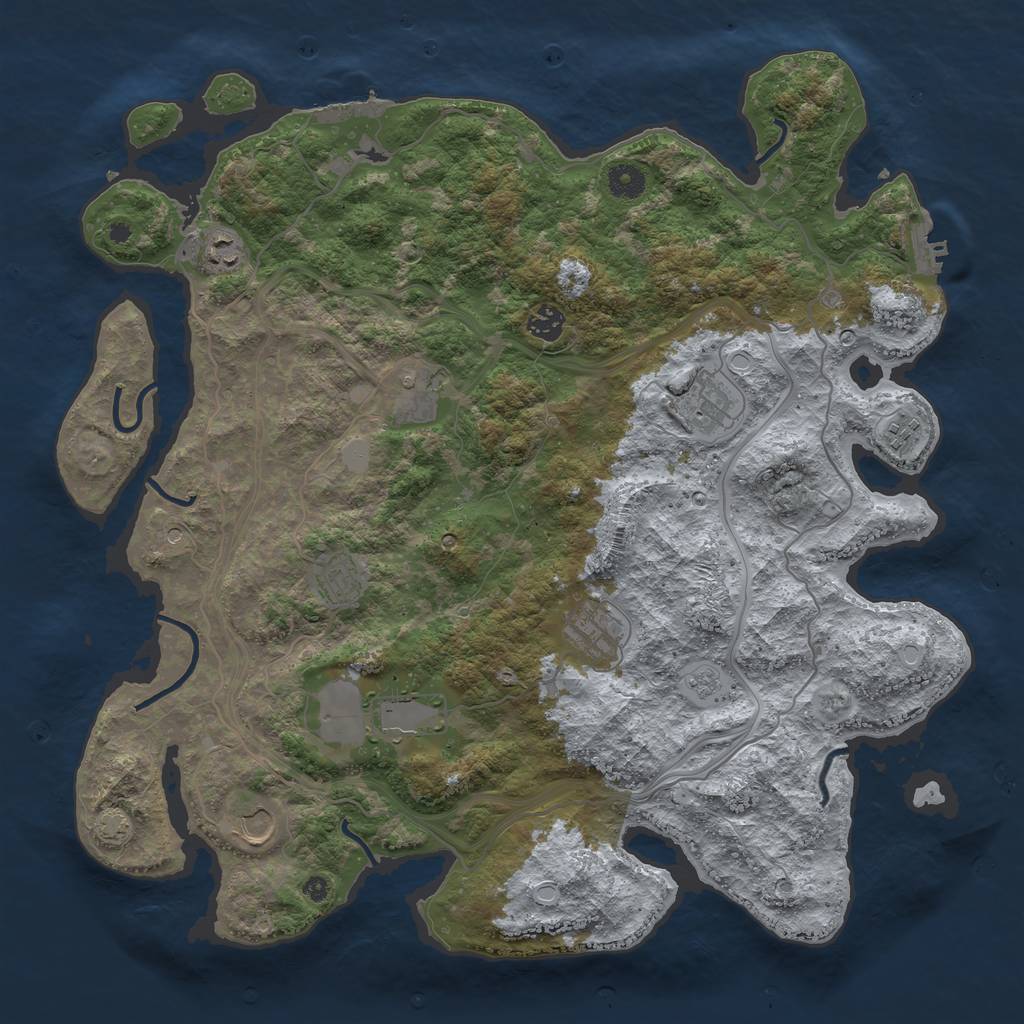 Rust Map: Procedural Map, Size: 4250, Seed: 1125592879, 17 Monuments